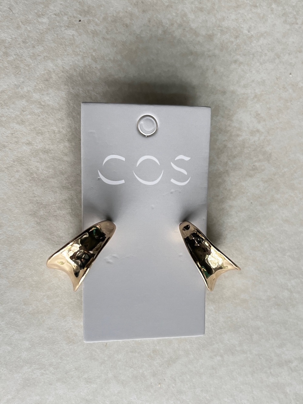 COS Gold Sculpted Hoop Earrings